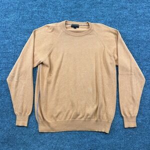 Robert Talbott Mens Pullover Sweater Size XL Orange Knitted Cotton Long Sleeve